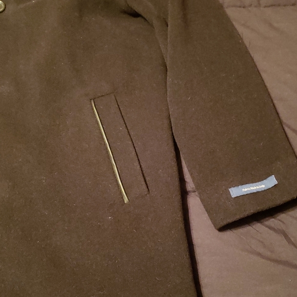 NWT COLE HAAN Wool Blend Leather Coat - Picture 3 of 10